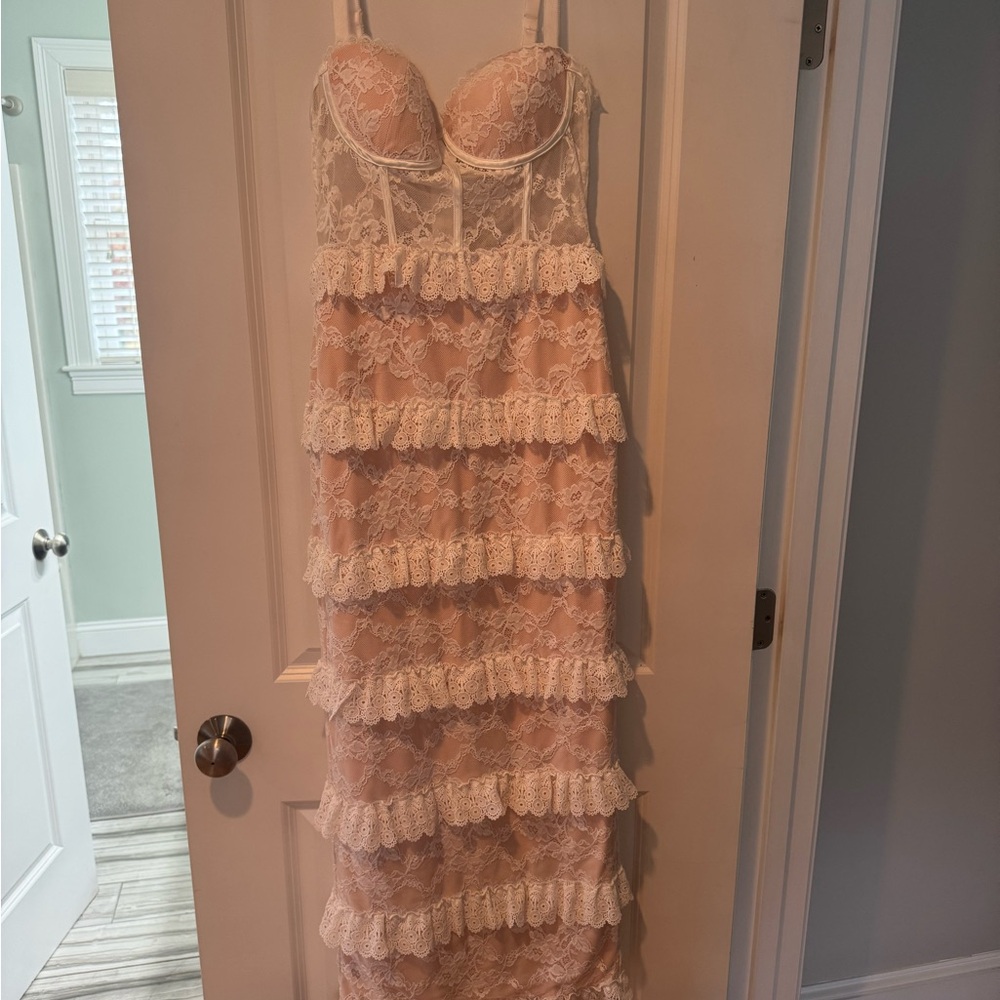 Hello Molly Lace Maxi Dress in Cream